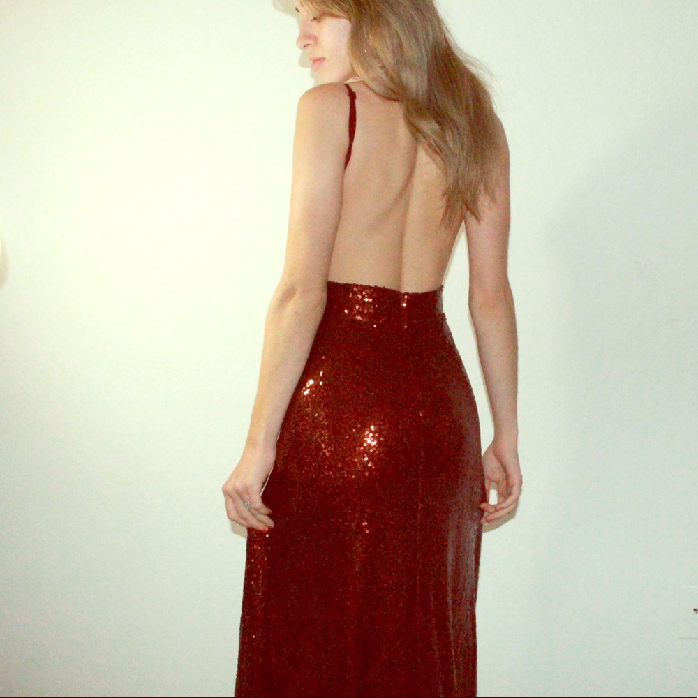 L’ATISTE By Amy Full Sequin Backless Maxi Dress